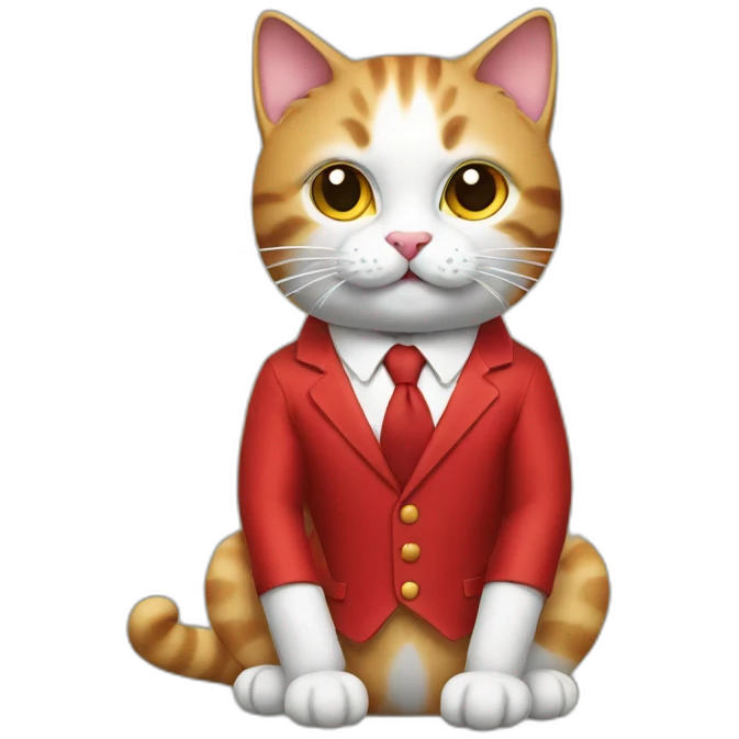 Cat with red suits and money  emoji
