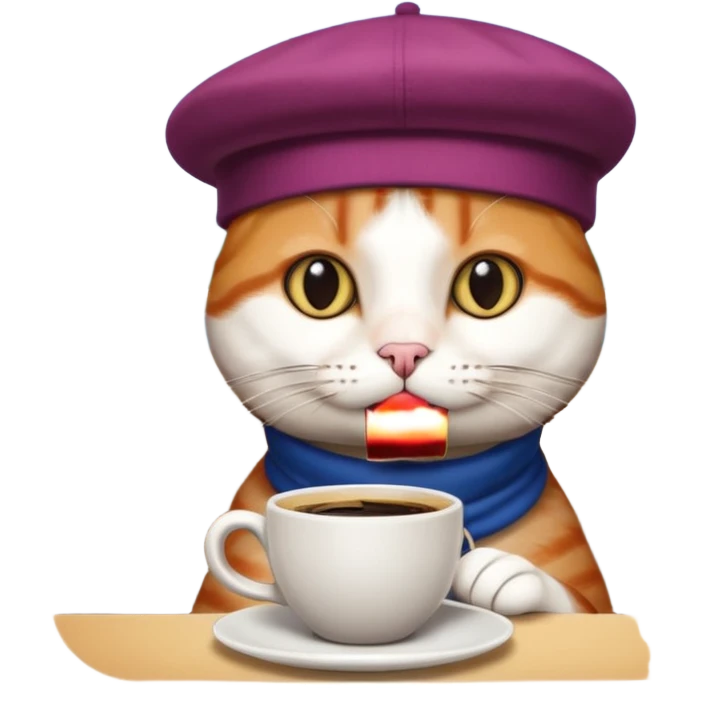 Cat with café emoji