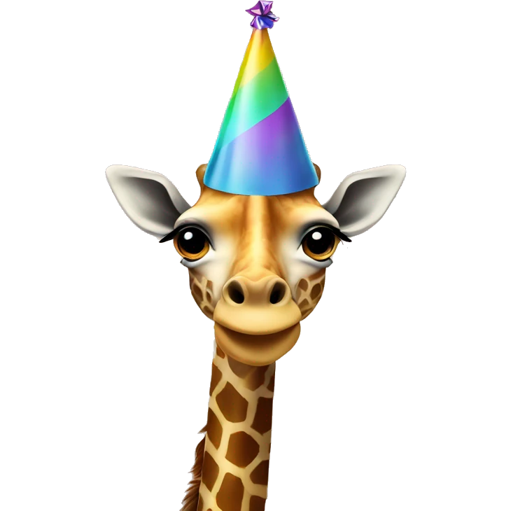 giraffe with a party hat emoji