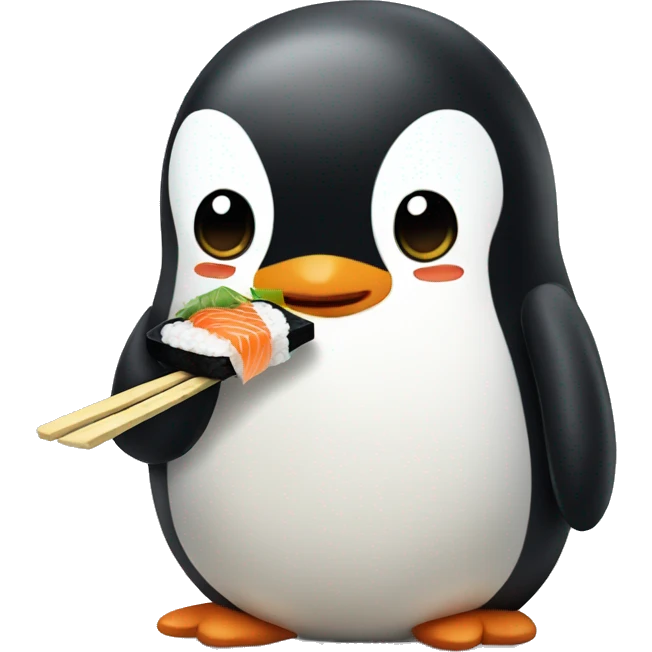 penguin eating sushi  emoji