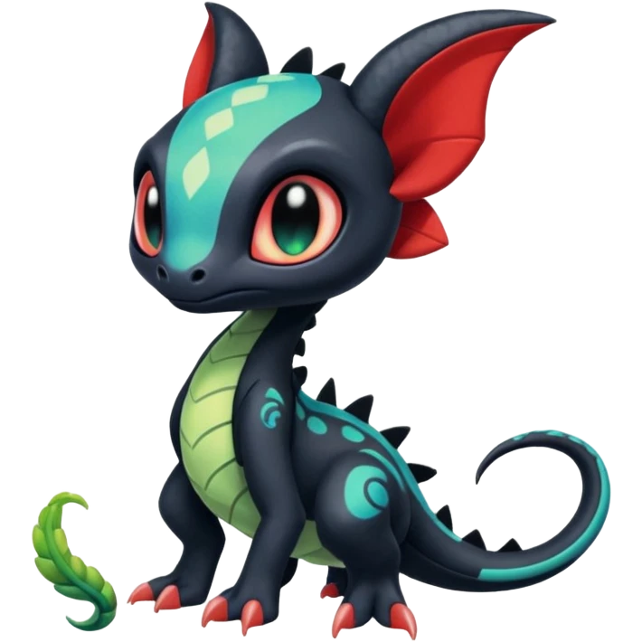 Colorful Exotic Meloetta-Toothless-Salandit-Stitch-Fakémon-creature-hybrid emoji