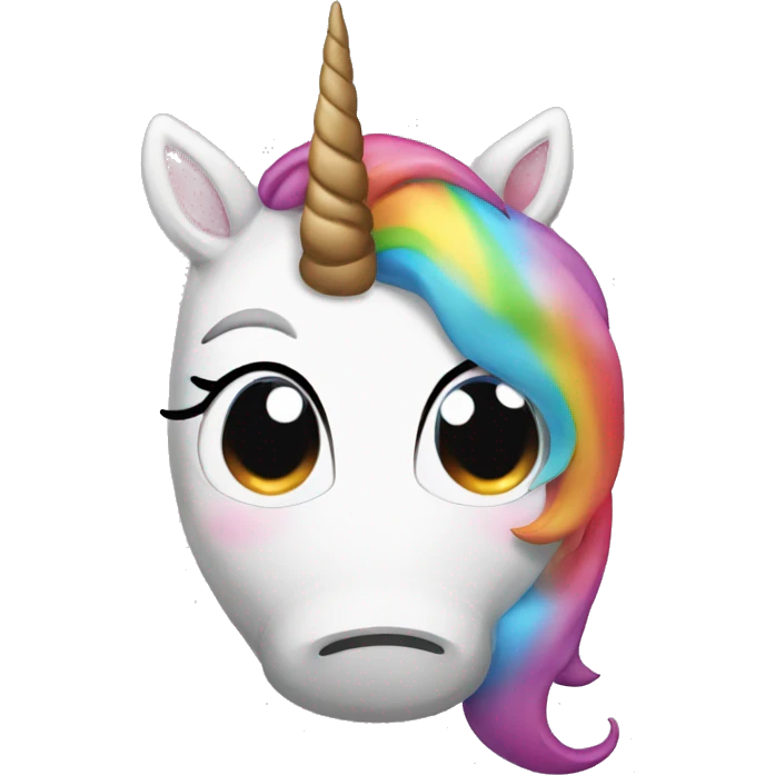 Rainbow unicorn drinking coffee emoji