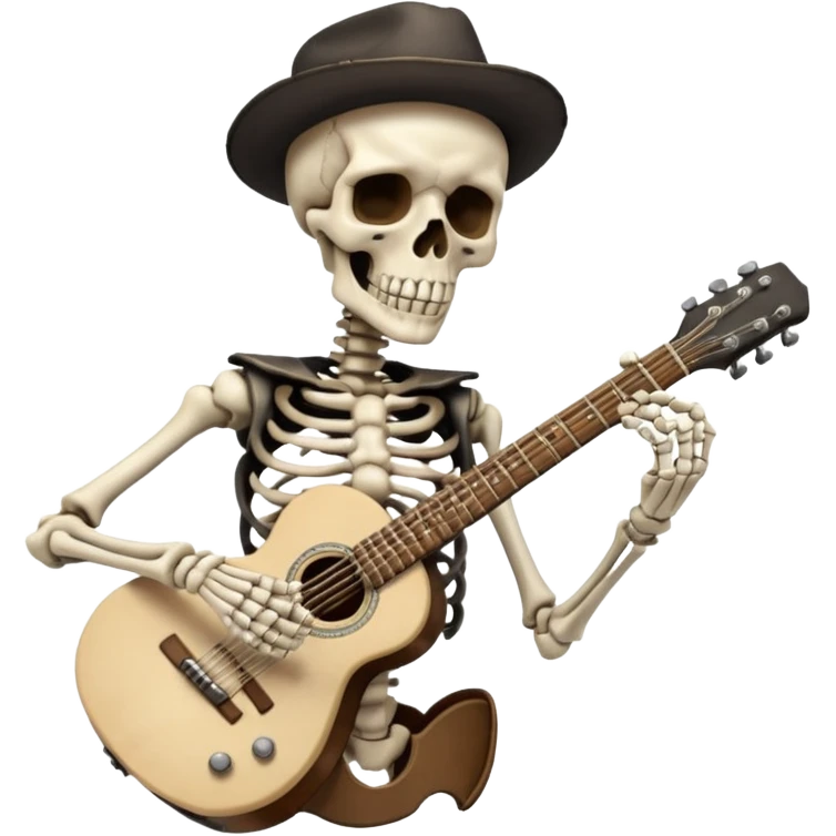 Skeleton guitar emoji