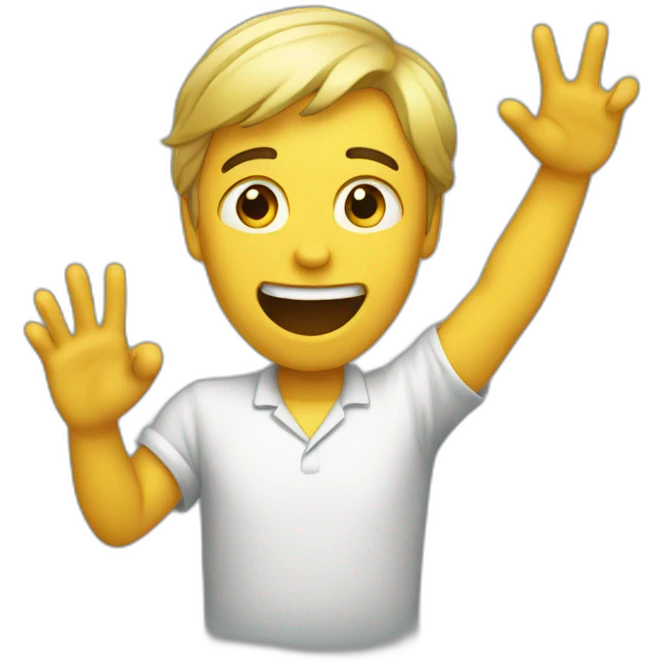 Waving person saying no emoji