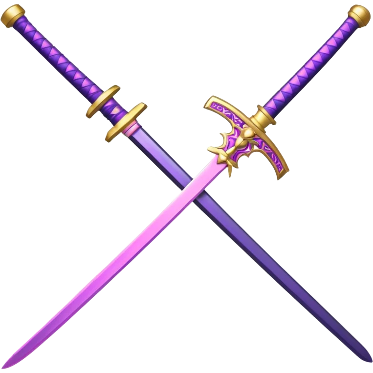 glitter purple and pink katana emoji