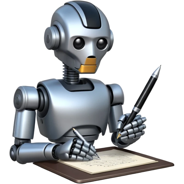 robot writing document emoji