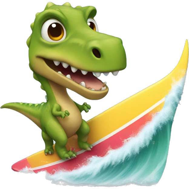 Dino mit Surf  emoji