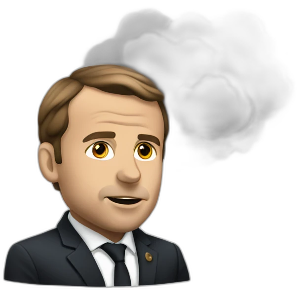 macron with smoke emoji
