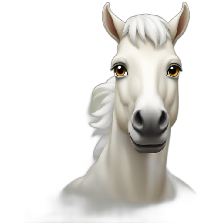 Une chèvre qui suit un cheval emoji
