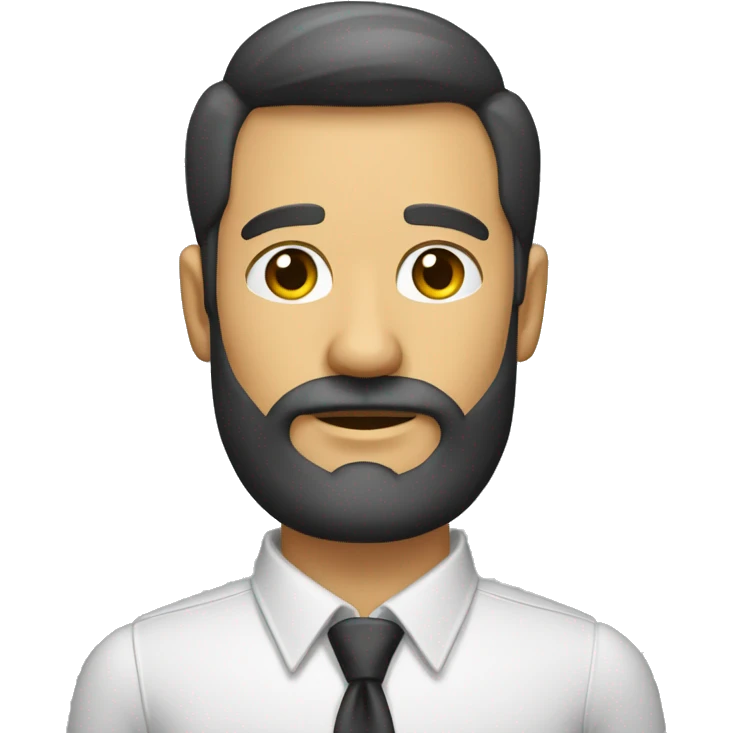 um homem de terno e gravata,  careca e com barba  emoji