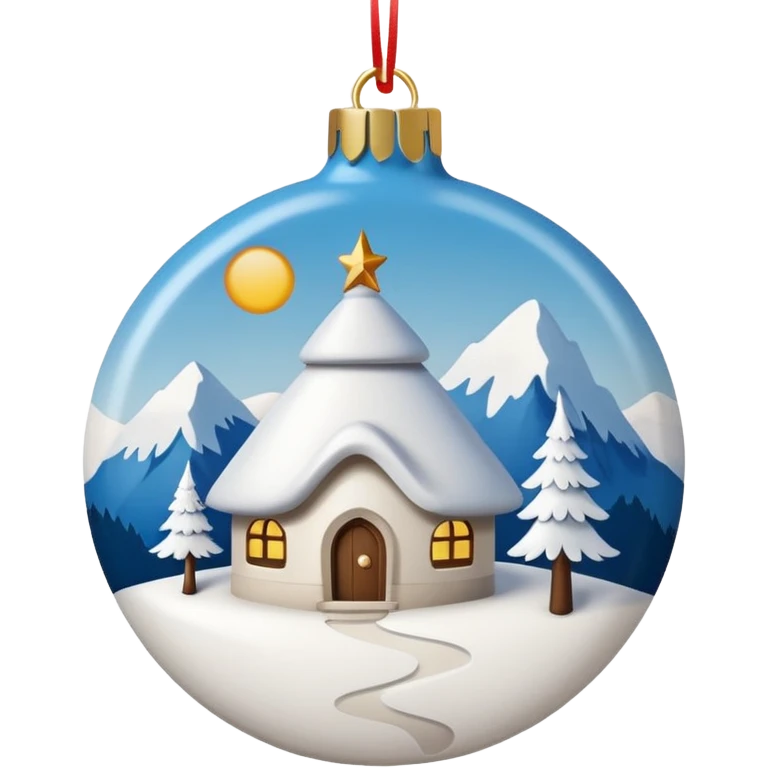 white christmas ornament with an alpine print  emoji