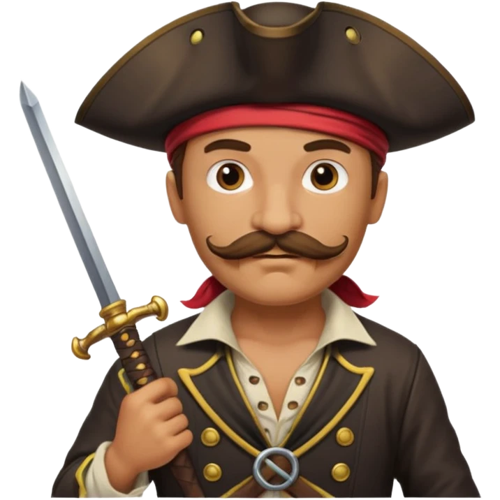 make pirate with mustache holding sword emoji