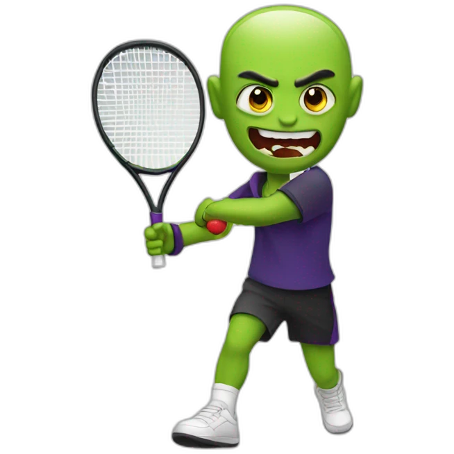 Vampire playing tennis emoji