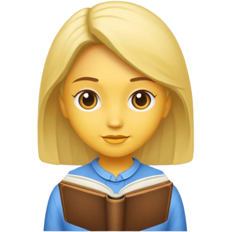 Девушка в очках держит книгу emoji