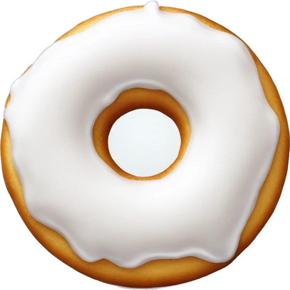 Donut in white glaze emoji