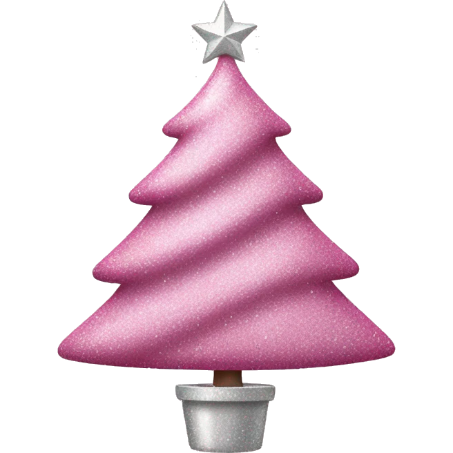 pink christmas tree with white and silver sparkly ornament emoji
