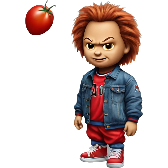 Chucky wearing Jordan’s emoji