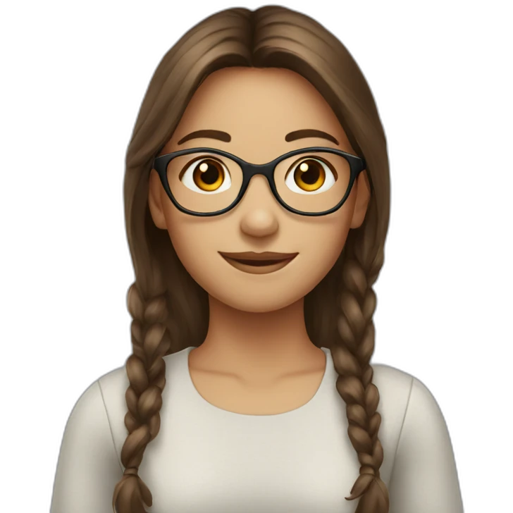 girl with eyeglasses and brown hair emoji
