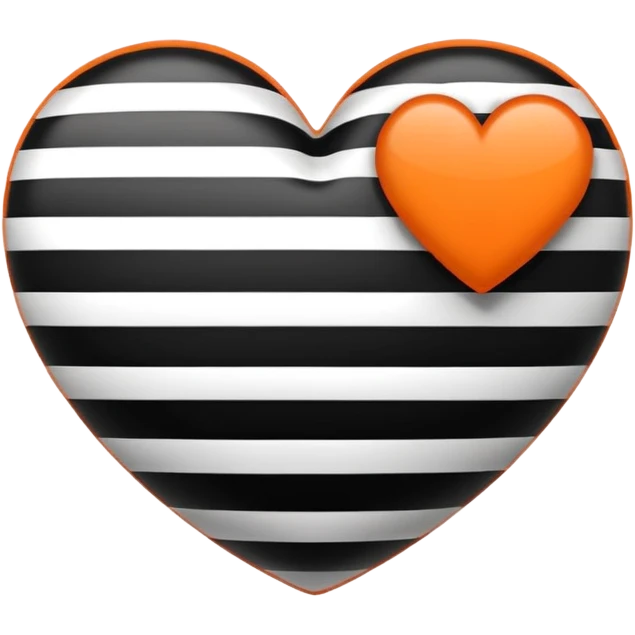 heart emoji with three horizontal stripes: black, white, and orange emoji