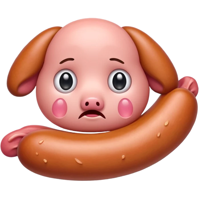 Crying sausage with eyes emoji