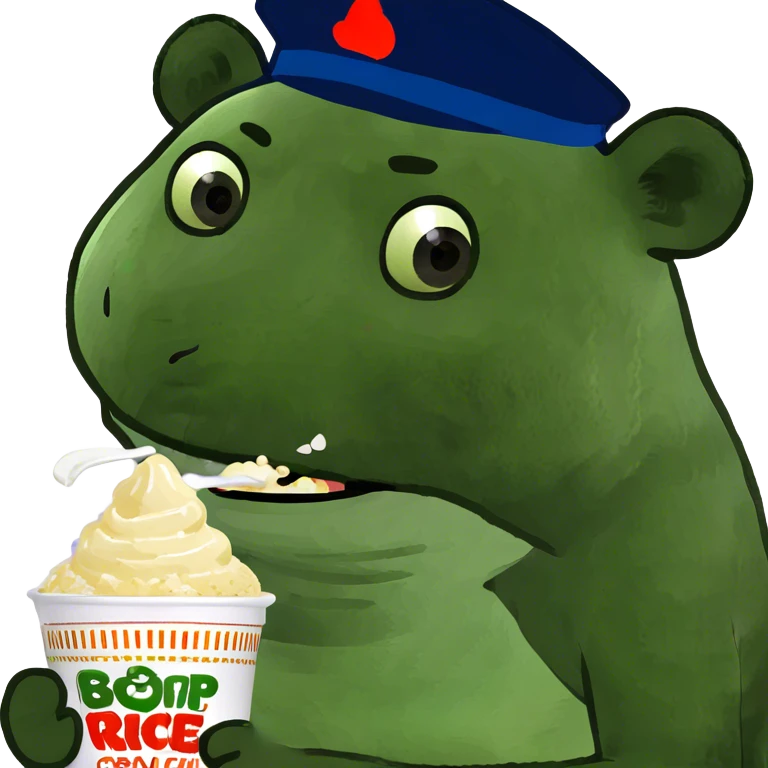 Panda eating rice cream emoji