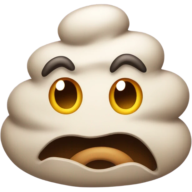 Poop with a frown emoji