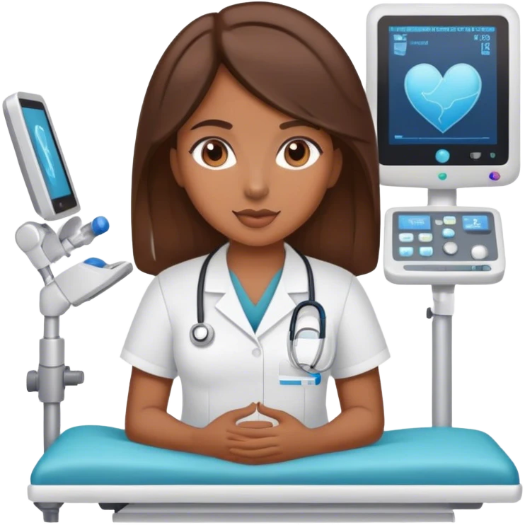  Brown girl brown hair Sonographer  emoji