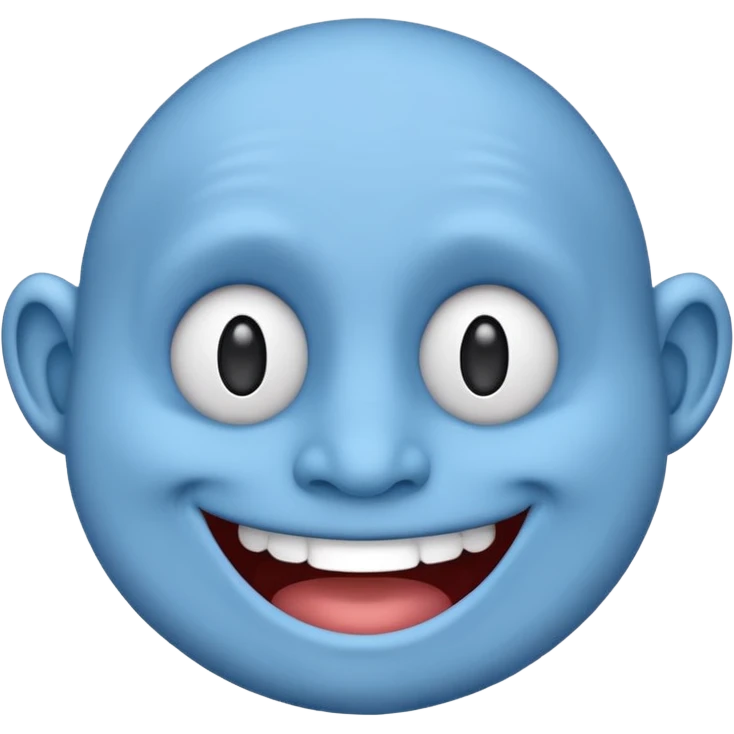 Blue emoji troll face emoji