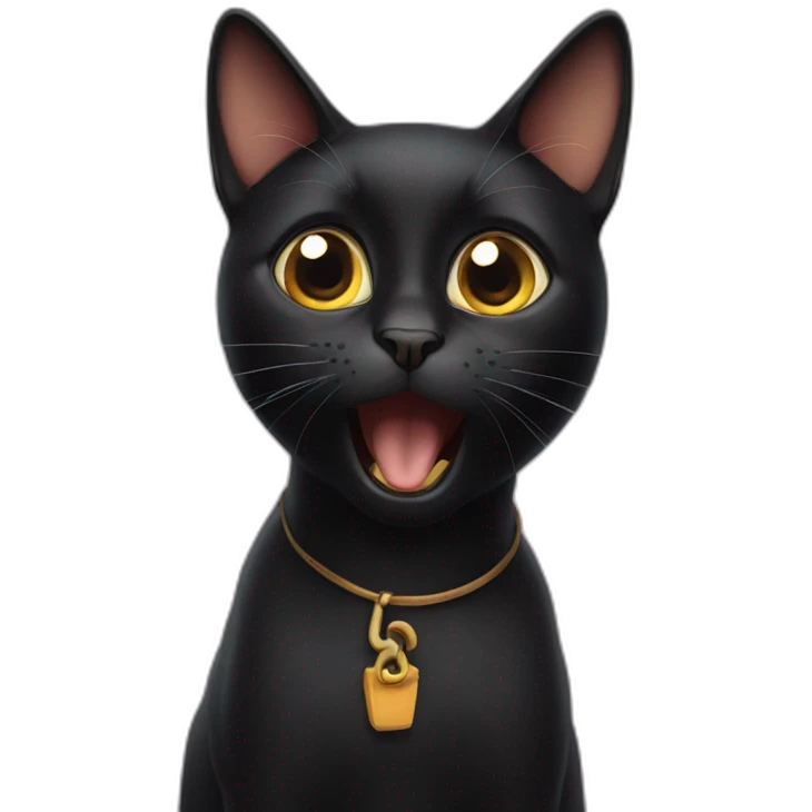Shocked black cat emoji