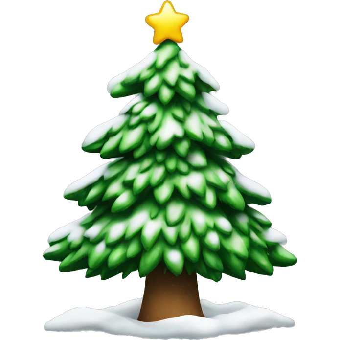 Christmas tree with snow on it emoji
