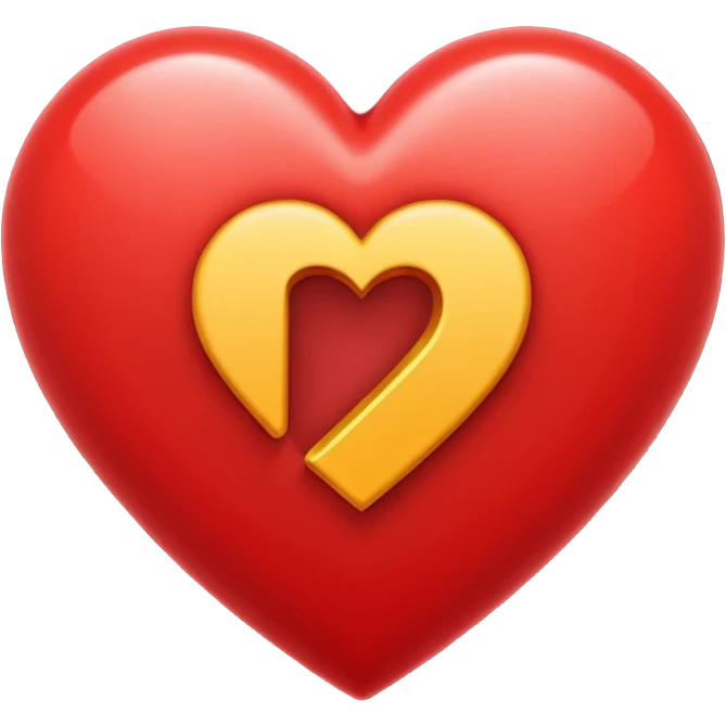Una letra p dentro de un corazón rojo emoji