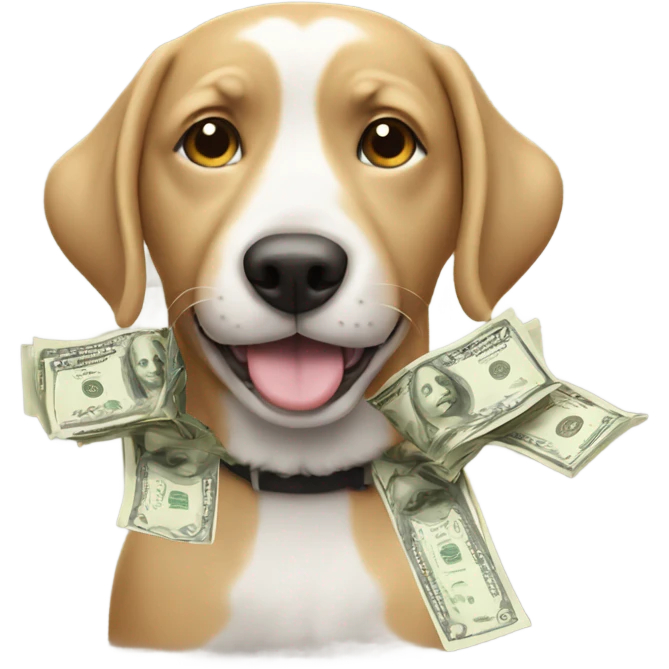 Dog with lots of money  emoji