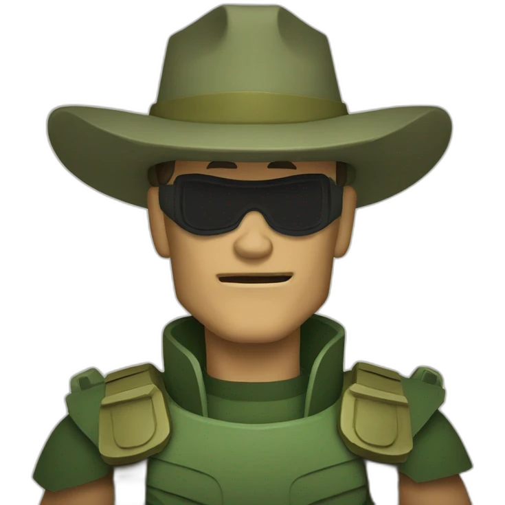 Doomguy in a paper hat emoji