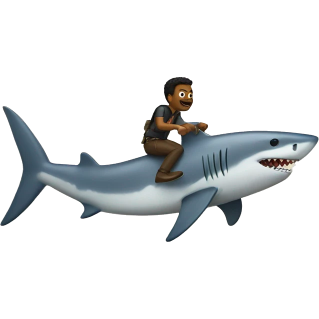Human ridin shark emoji