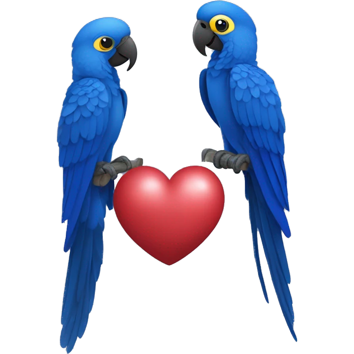 Hyacinth Macaw pair Full Body love with heart emoji