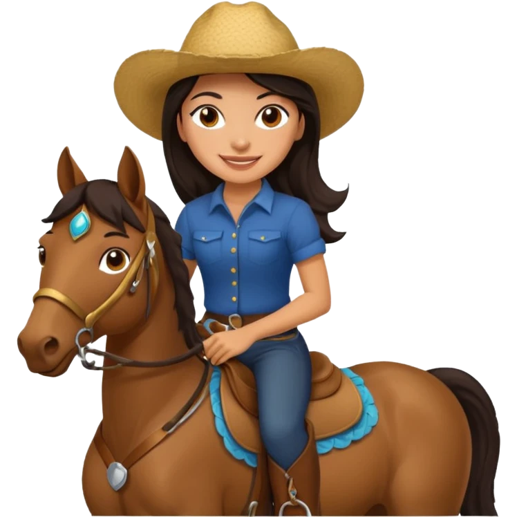 Latina girl riding horse  emoji