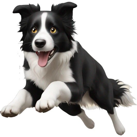 Border collie jumping over anvil emoji