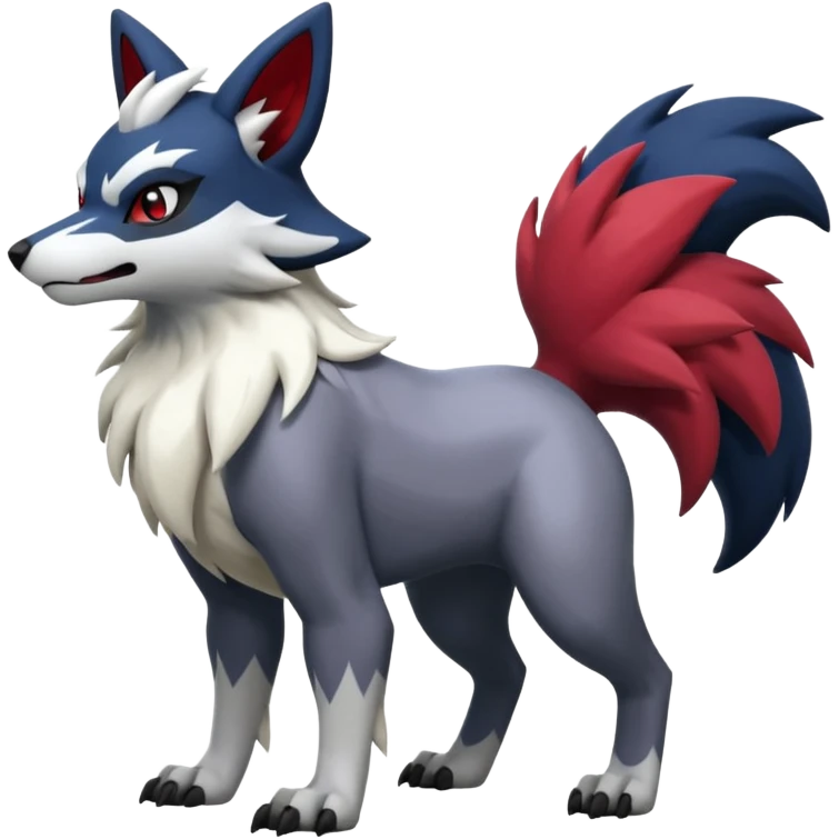 Mightyena-Zorua-Zangoose-Obstagoon-Absol-hybrid-fusion, full body emoji