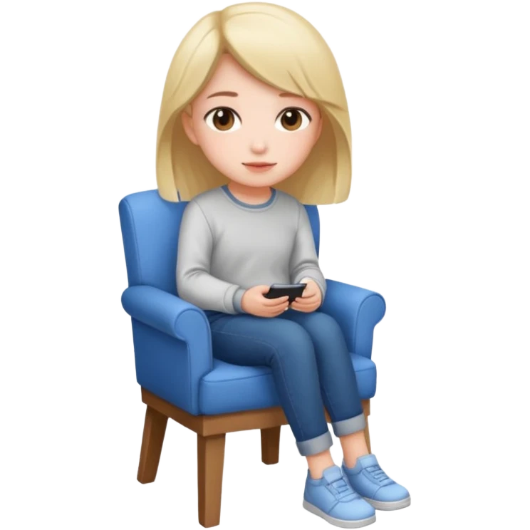 A uwu girl sitting by a chair. emoji