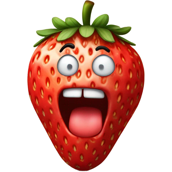 Strawberry flipping middle finger  emoji
