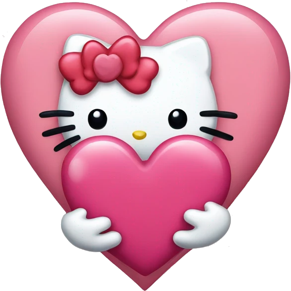hello kitty with heart emoji