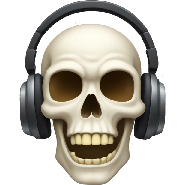 a skull with a headset emoji