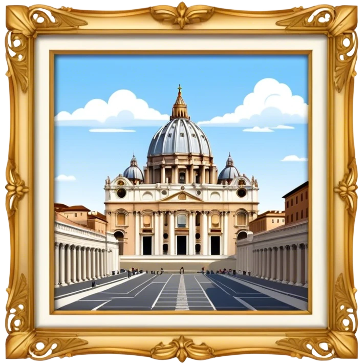 Cinematic Realistic St. Peter's Basilica Landmark Emoji, depicted with majestic, ornate architecture rendered with lifelike detail and regal lighting. emoji