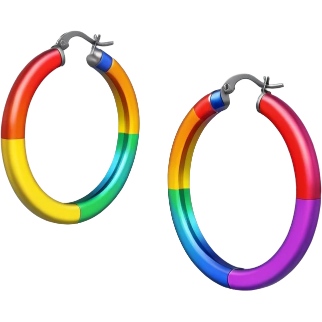 rainbow color hoop earrings emoji