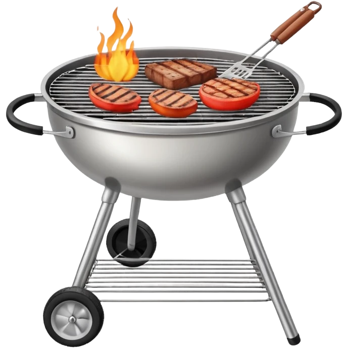 braai barbecue grill, simple colorful style, no text emoji