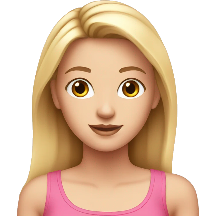 White girl in pink croptop emoji