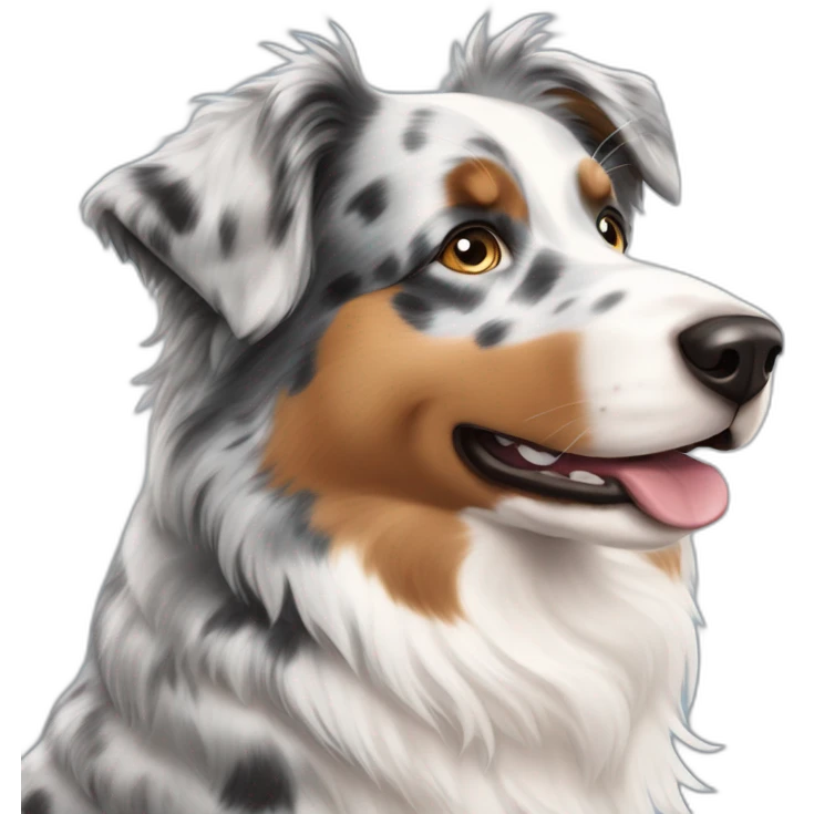 australian Shepherd Blue Merle Profile 4 Legged emoji