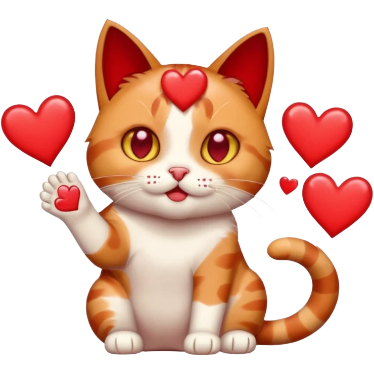 A cat throwing up hearts emoji