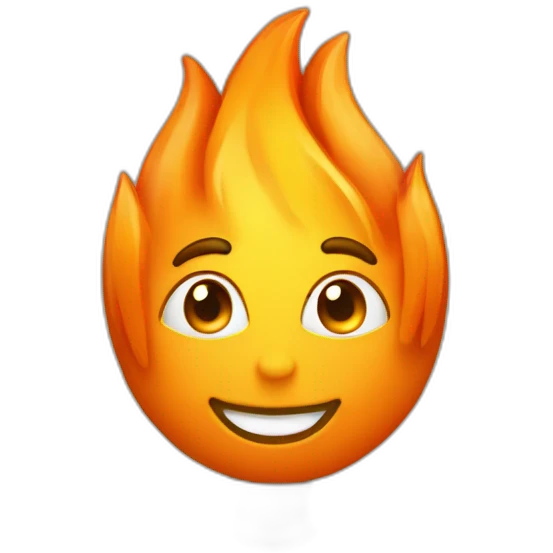 Flama en forma de u color naranja emoji