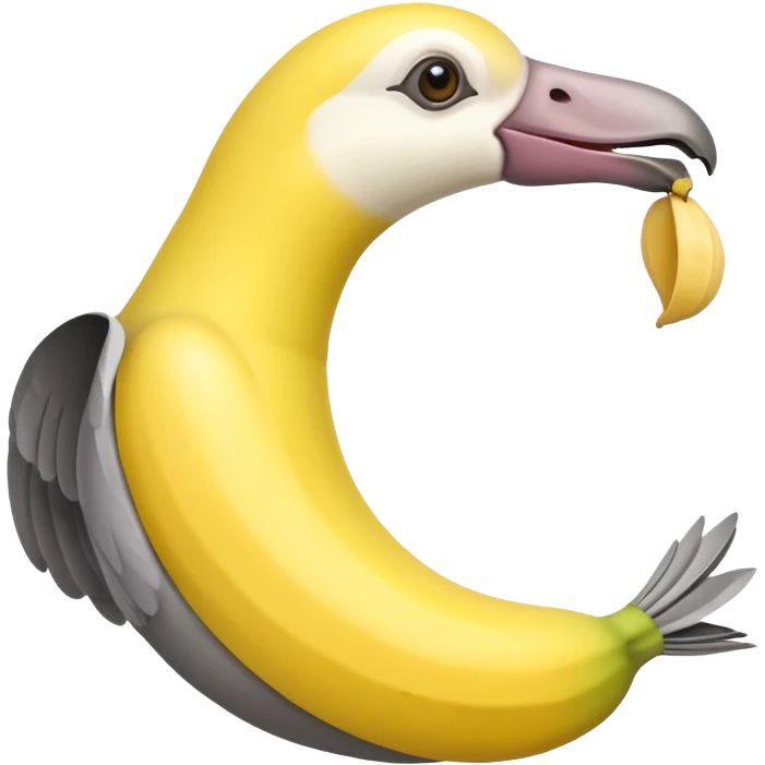 A banana in pigeon's beak emoji
